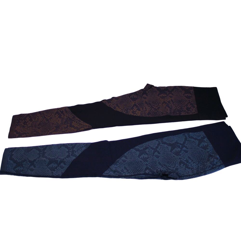 Set of 2 JOY LAB Women's Leggings Navy/Blue, Black/Gray Print sz XL